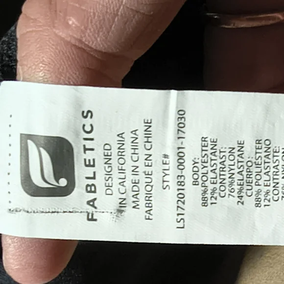 Fabletics Black Long Sleeve Women's Top - Picture 6 of 7